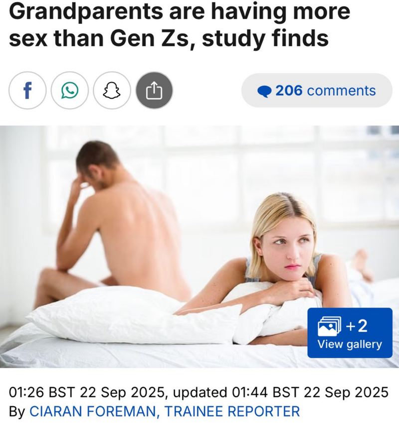 Зумеры занимаются сексом реже, чем их деды — шок-исследование